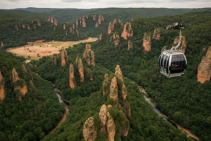 El teleférico de Cabárceno sobrevuela los recintos de los animales
